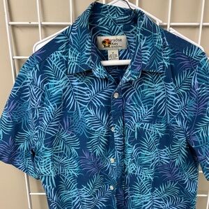 Paradise Key Fine Resort Wear Mens Short Sleeve Button-Up Shirt Size Medium. EUC